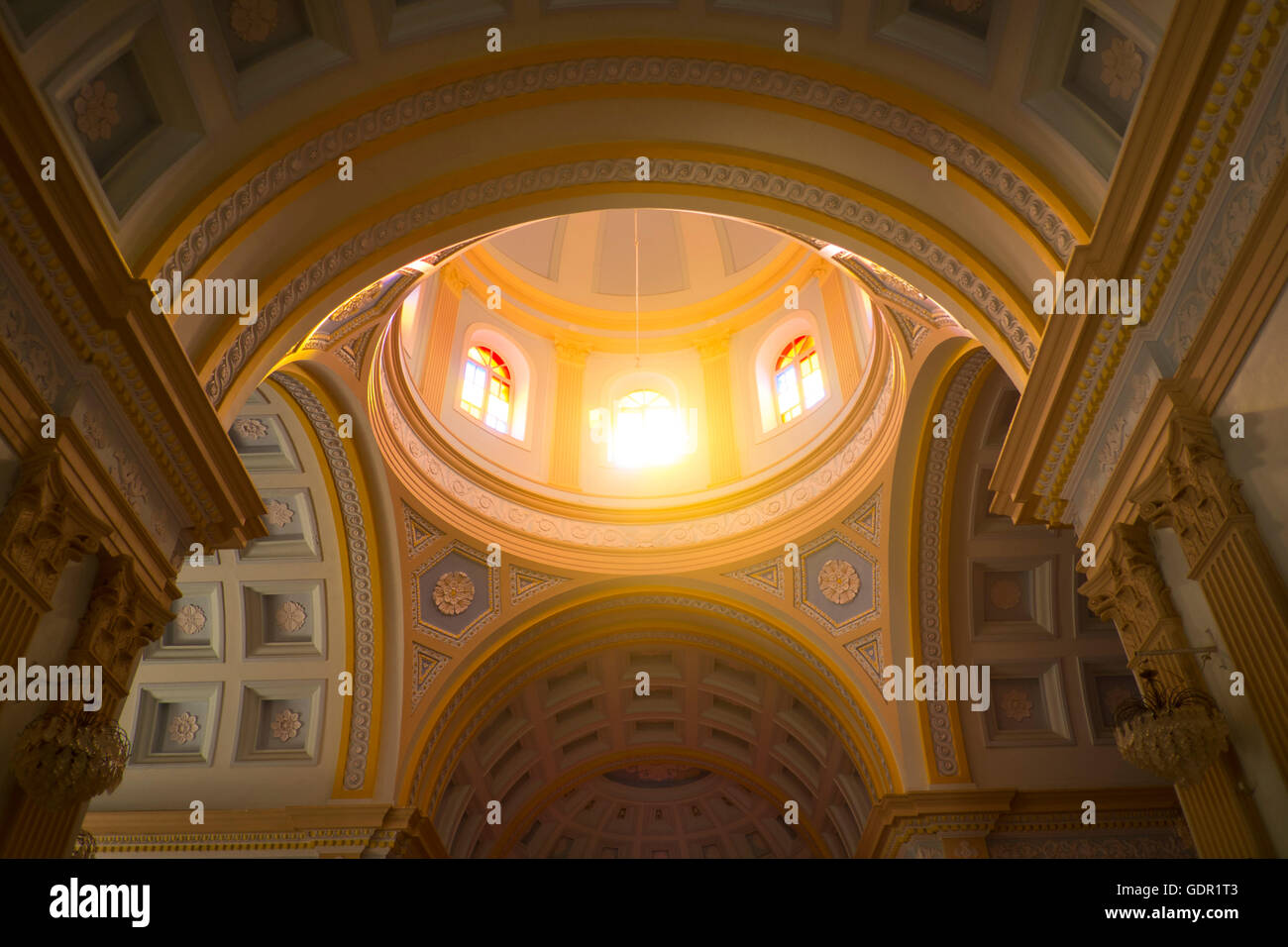 Göttliches Licht im Inneren der die Eglise de Notre Dame des Anges (Kirche von Our Lady of Angels) Stockfoto