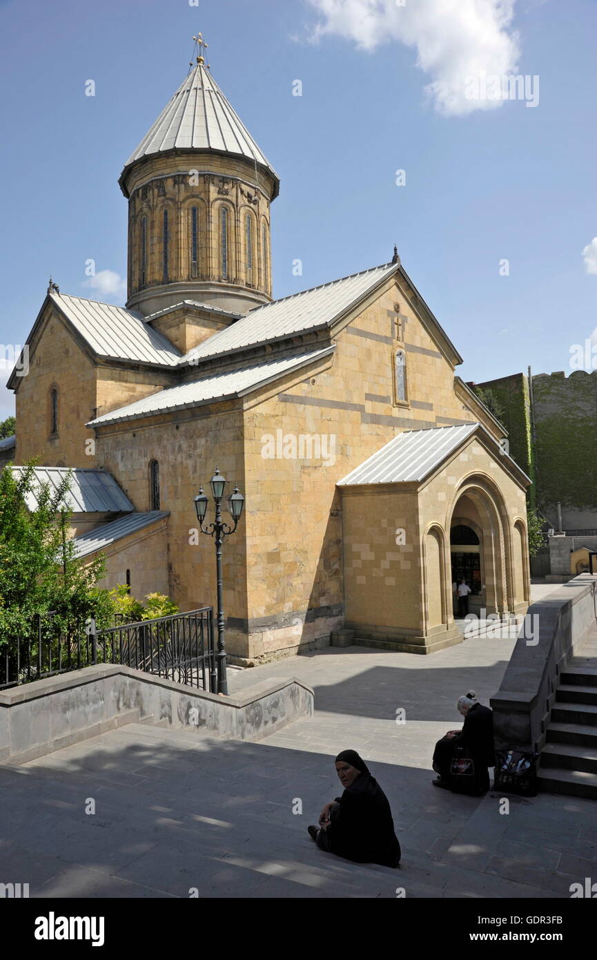 Geographie/Reisen, Georgien, Tiflis, Kala Altstadt, Zion Kirche, Kirche Der patriach, Bettler, Bettler, Additional-Rights - Clearance-Info - Not-Available Stockfoto