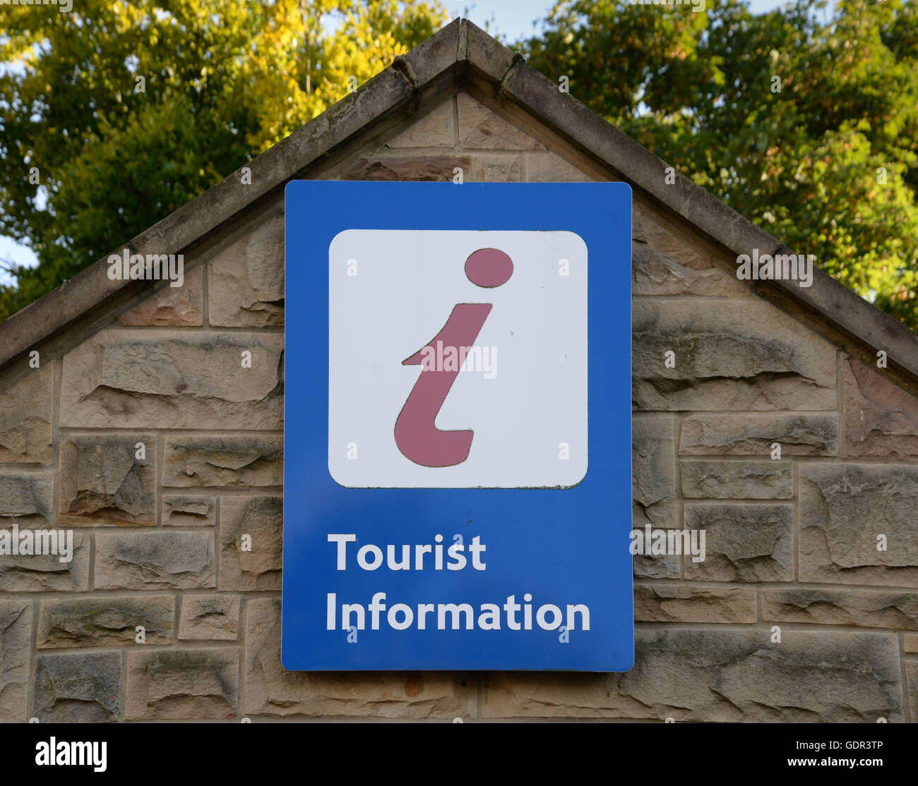 Touristische Hinweisschilder Stockfoto