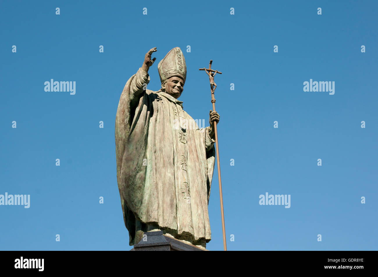 Papst Johannes Paul II Statue - Spanien Stockfoto