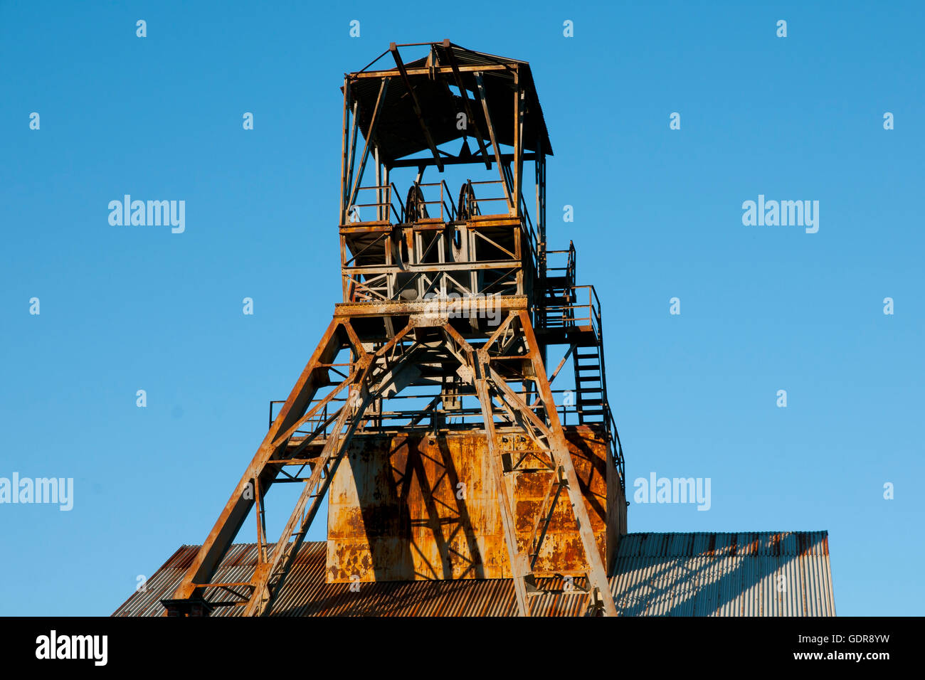 Alten Mine Förderturm - Banska Stiavnica - Slowakei Stockfoto