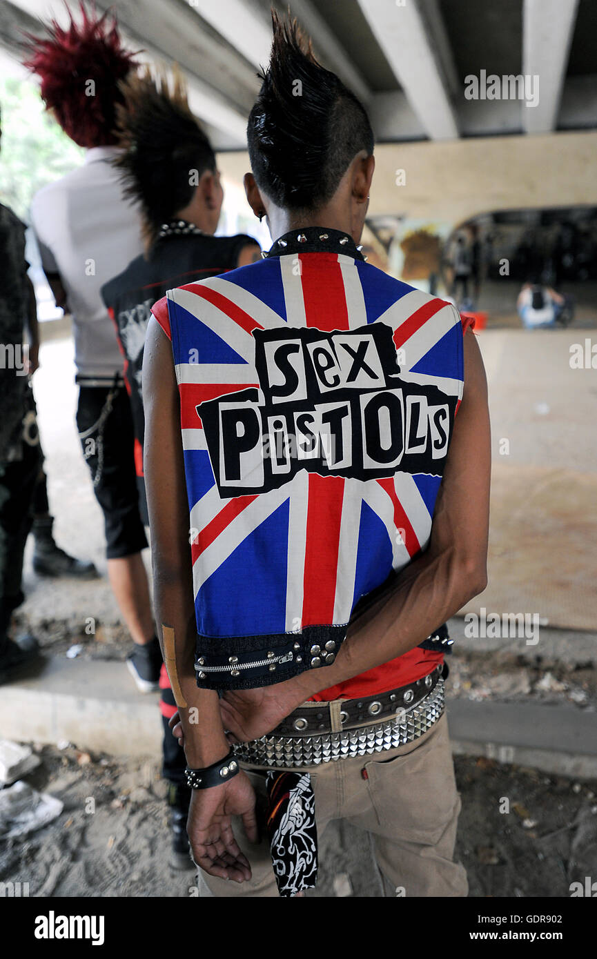 Punks in der Mai, Birmanischen Hauptstadt Yangon. Stockfoto