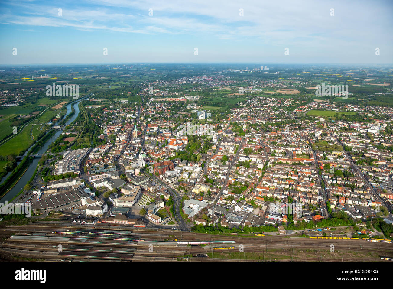 Antenne zu sehen, City Center, Hamm, Ruhrgebiet, North Rhine-Westphalia, Germany Stockfoto
