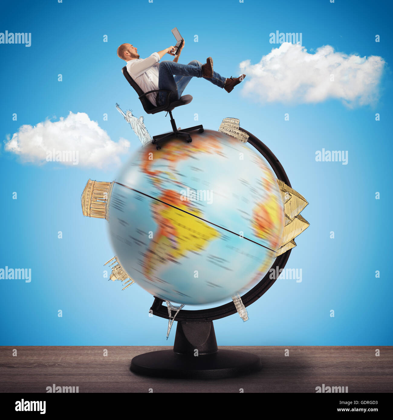 Reisen online buchen Stockfoto