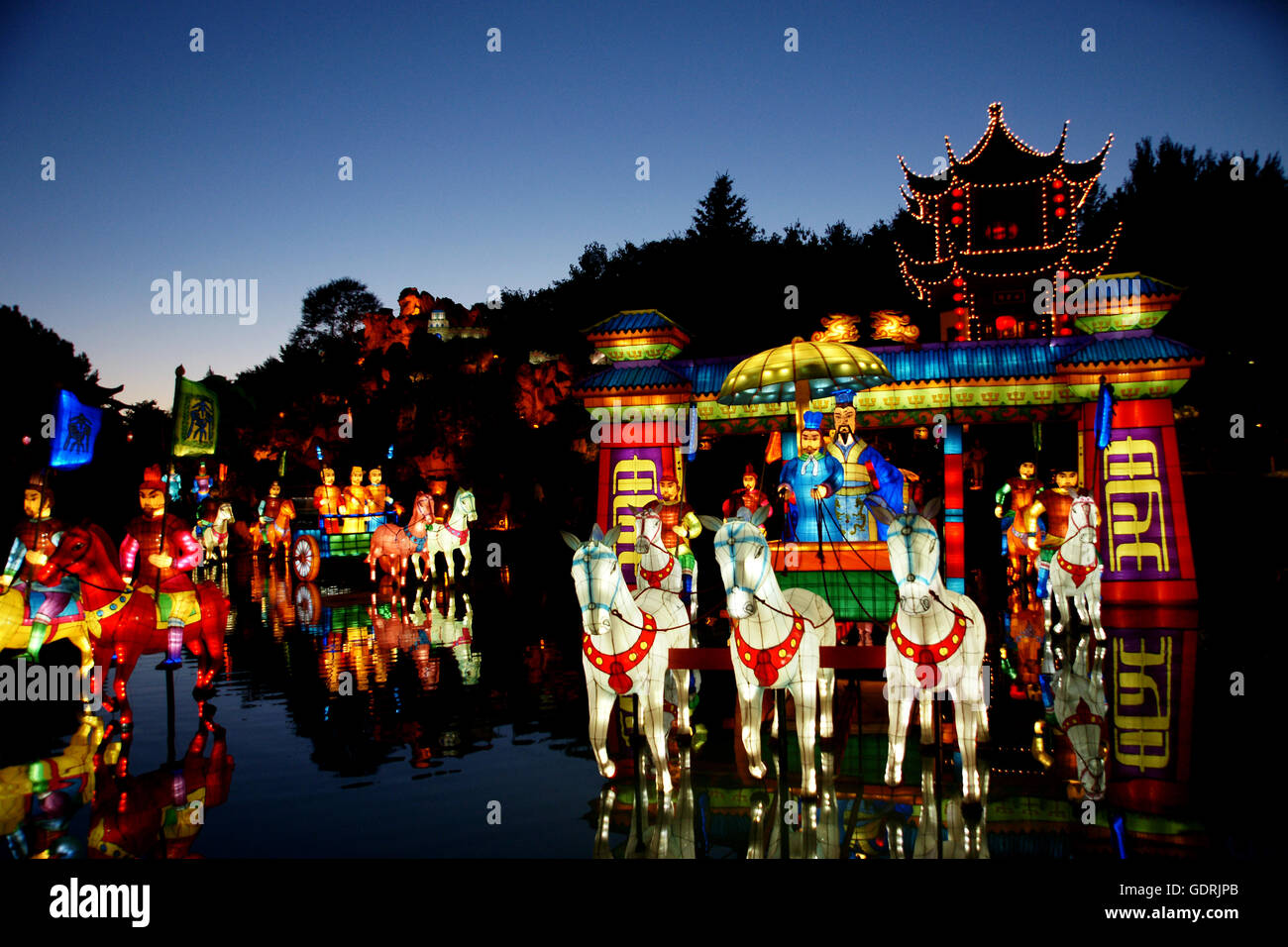 Montreal verfügt über eine chinesische Laternenfest und bezahlten Hommage an Qin Shi Huang. Stockfoto