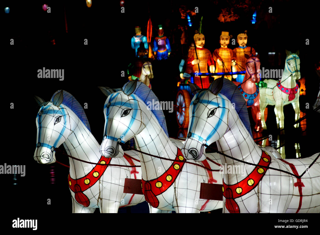 Montreal verfügt über eine chinesische Laternenfest und bezahlten Hommage an Qin Shi Huang. Stockfoto