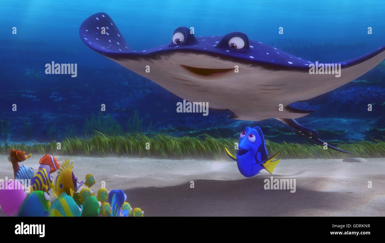 Finding Dory ist ein kommende amerikanische 3D Computer-animierte Comedy-Abenteuer-Film von Pixar Animation Studios produziert und von Walt Disney Pictures veröffentlicht.  Dieses Foto ist nur zu redaktionellen Zwecken und unterliegen dem Copyright von der Filmgesellschaft und/oder der Fotograf von dem Film oder der Firma zugeordnet und kann nur durch Veröffentlichungen im Zusammenhang mit der Förderung der oben genannten Film reproduziert werden. Eine obligatorische Gutschrift auf die Filmgesellschaft ist erforderlich. Der Fotograf sollte auch angerechnet werden, wenn known.be gutgeschrieben, wenn bekannt. Stockfoto