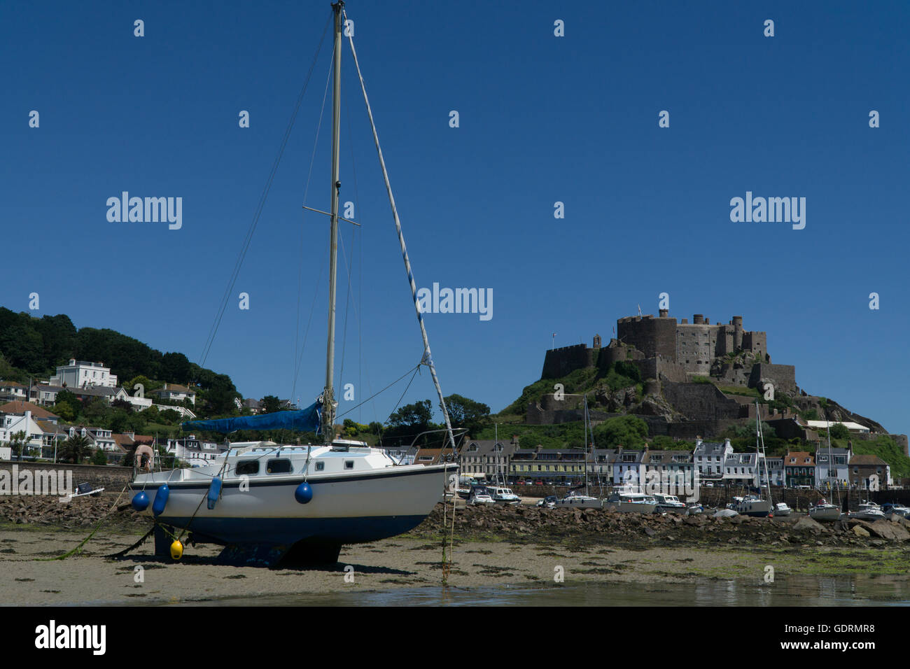 Mont Hochmuts Burg, Jersey, Kanalinseln Stockfoto