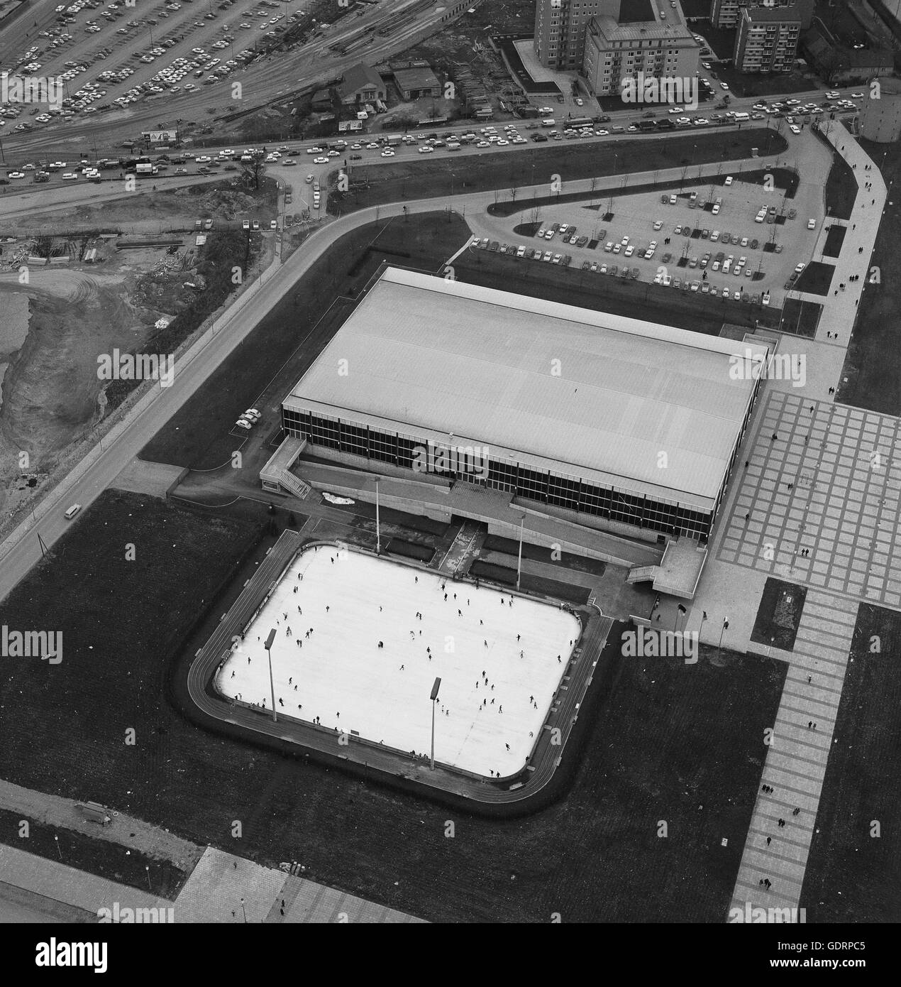 Olympia-Eishalle in München, 1960er Jahre Stockfoto