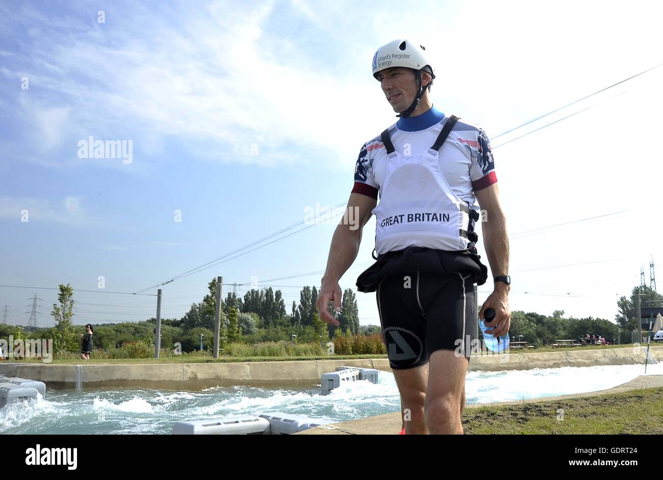 Lee Valley White Water Centre, Waltham Abbey, Hertfordshire, Großbritannien. 20. Juli 2016.  David Florence. Britische Kanu Absenden Event für die Olympischen Spiele in Rio2016. Lee Valley White Water Centre. Waltham Abbey. Hetfordshire. VEREINIGTES KÖNIGREICH. 20.07.2016. Bildnachweis: Sport In Bilder/Alamy Live-Nachrichten Stockfoto
