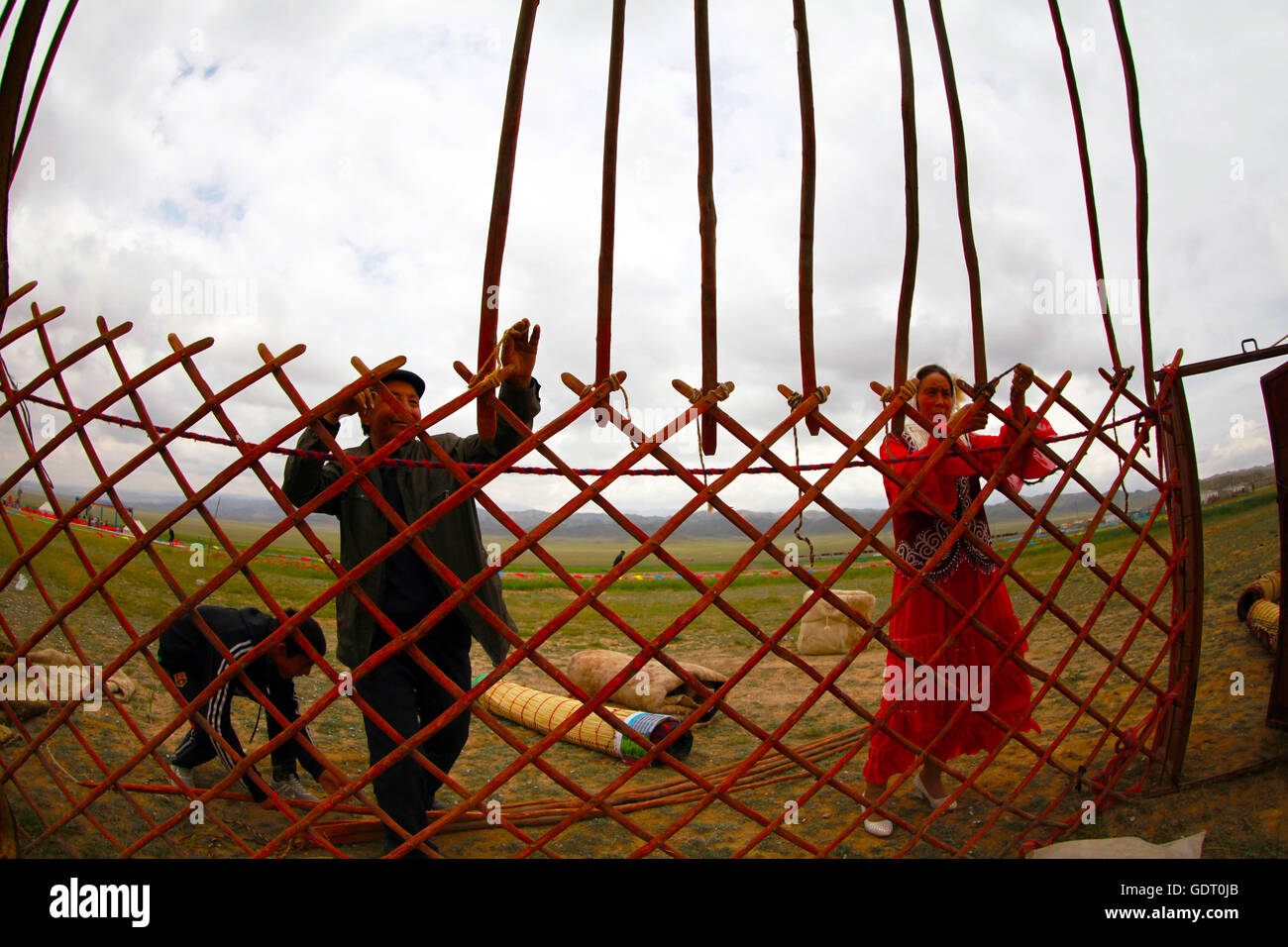 In Asien wird Bambus als Gerst wie in diesem Hong Kong Baustelle hufig  verwendet Stockfotografie - Alamy