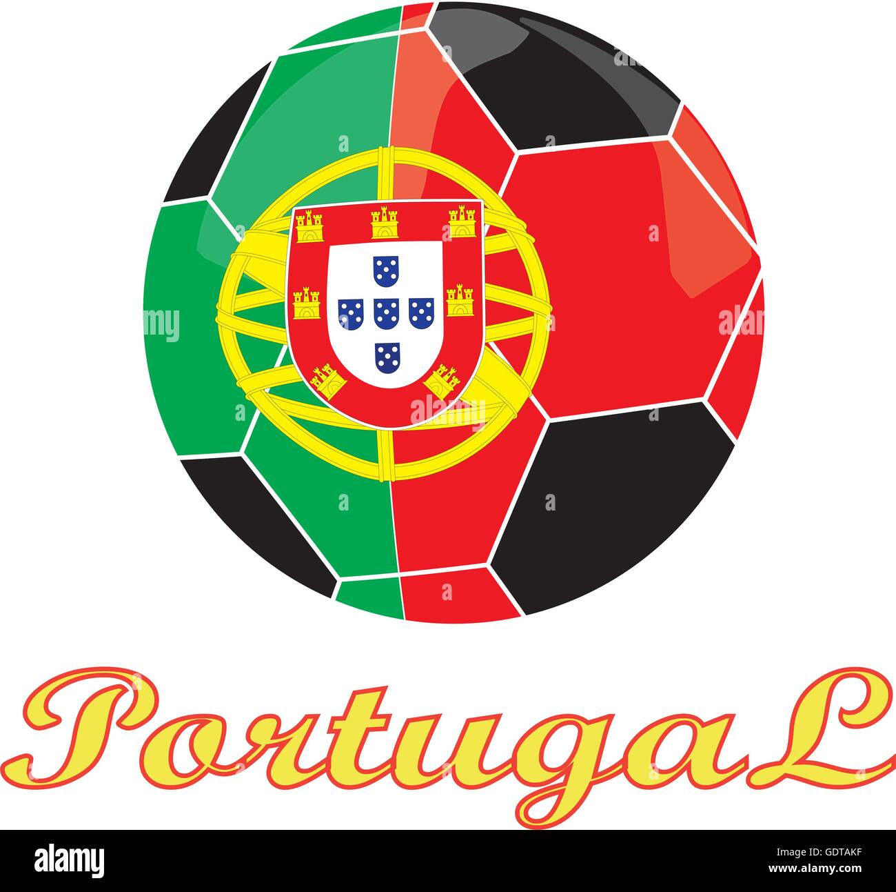 Portugal Fußball-Ikone Stock Vektor