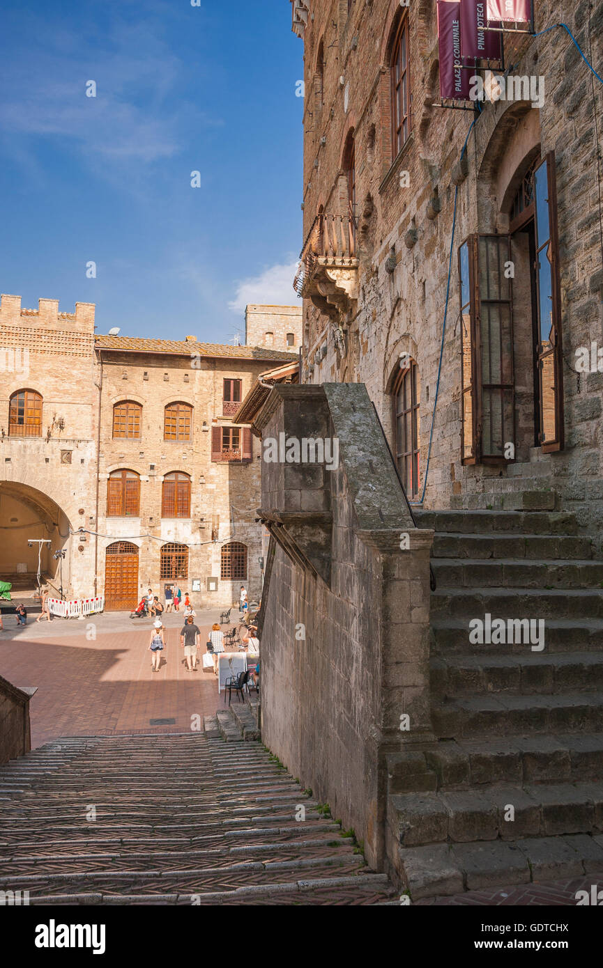Haus-Türme von San Gimignano, Toskana, Italien Stockfoto