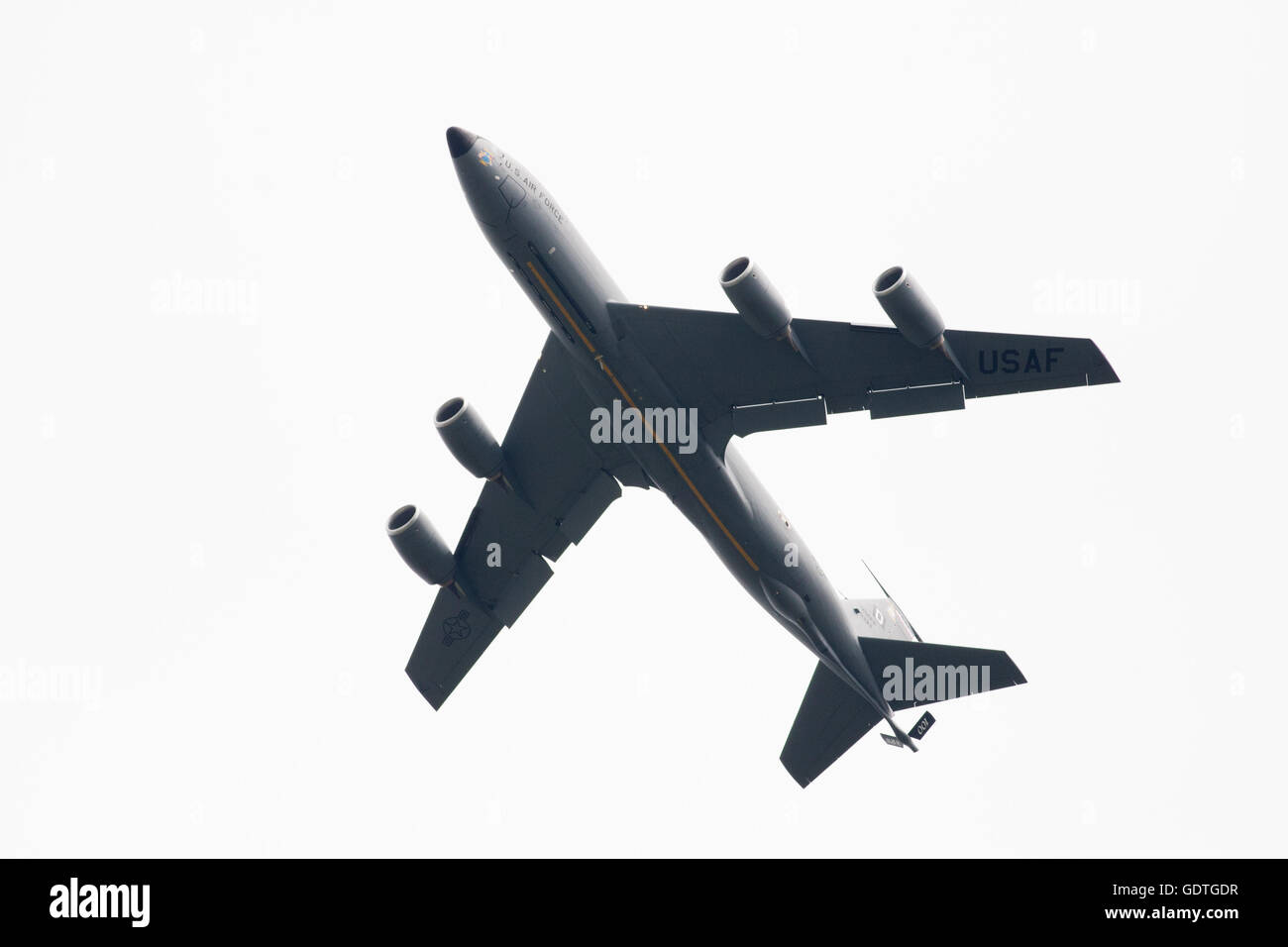 KC135 Tankflugzeug nach dem Ausziehen von RAF Mildenhall USAF base Stockfoto