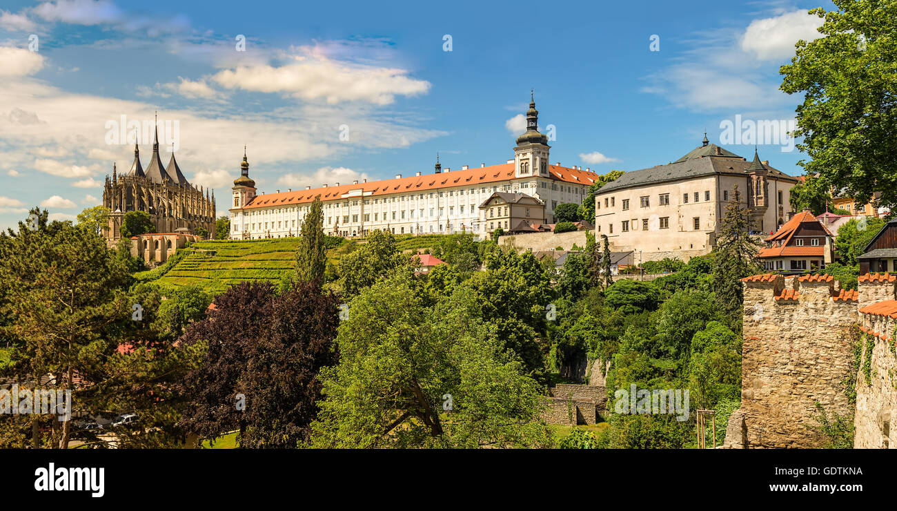 Berühmte historische Panorama von Kutná Hora, die historische Stadt in der Nähe von Prag, Tschechische gehisst, Europa Stockfoto