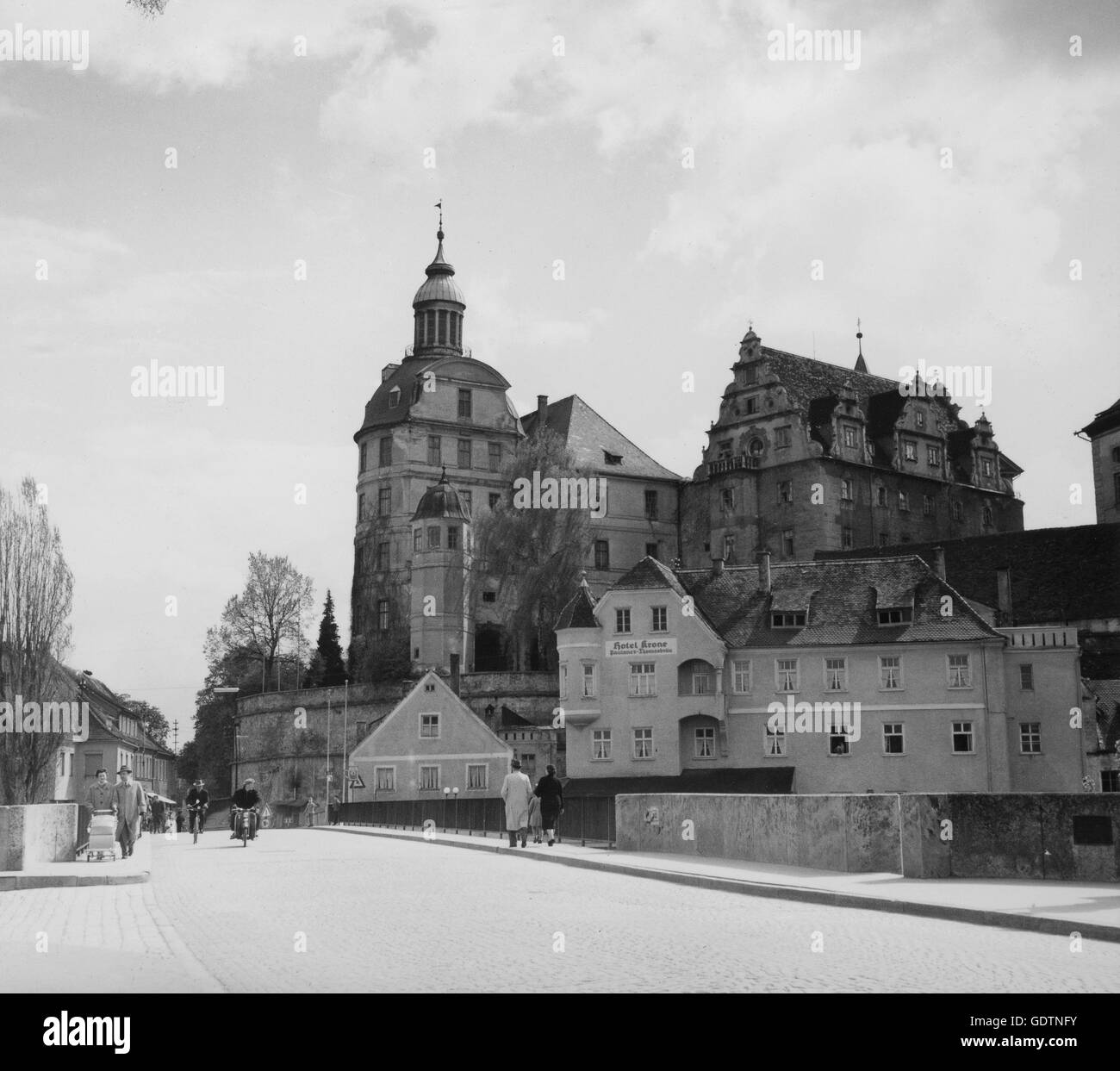 Schloss Neuburg an der Donau, 1950er Jahre Stockfoto