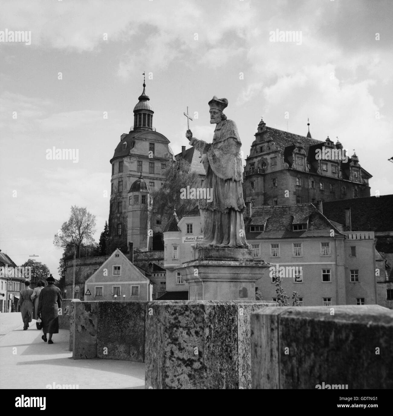 Schloss Neuburg an der Donau, 1950er Jahre Stockfoto
