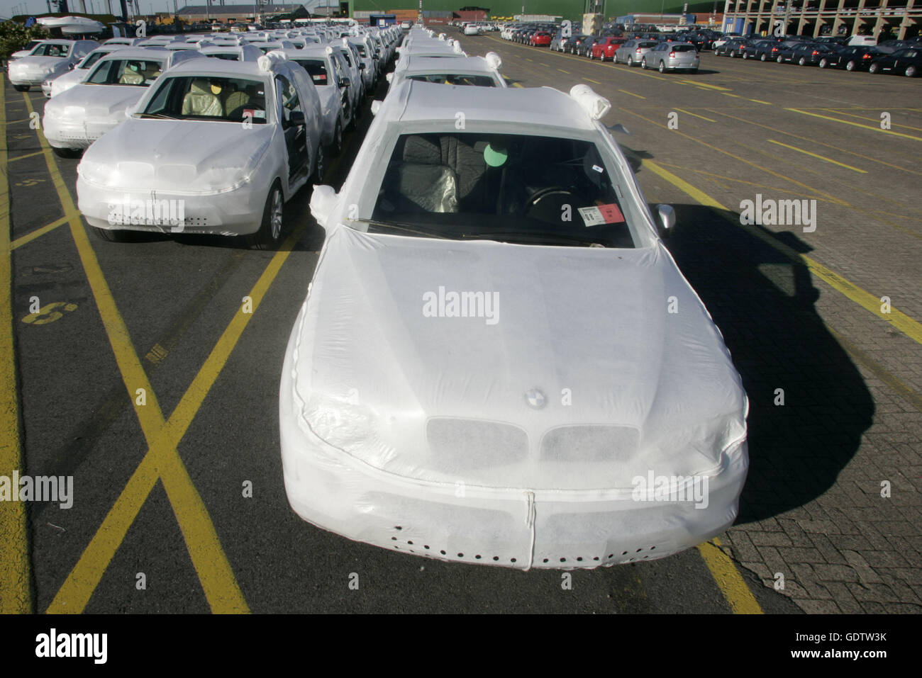 Importierte BMW Neuwagen Stockfoto