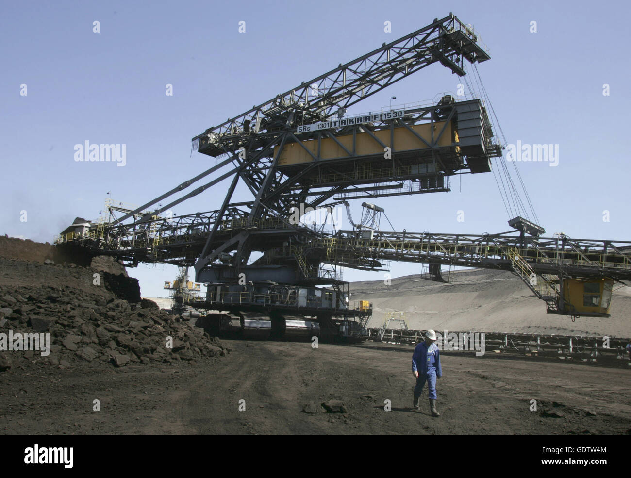 Braun Extraktion bei Welzow-verklagt Tagebau Zeche Stockfoto