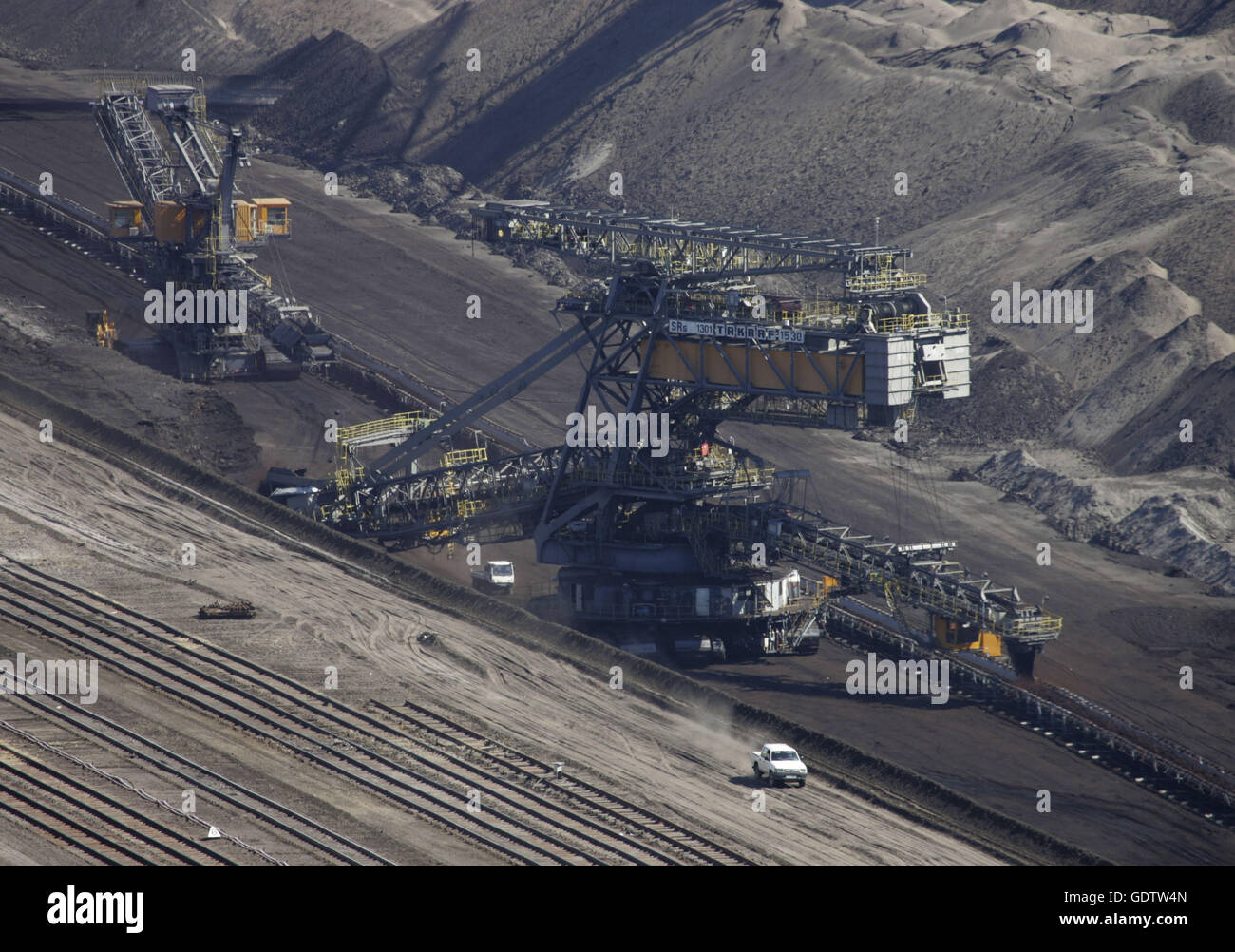 Braun Extraktion bei Welzow-verklagt Tagebau Zeche Stockfoto