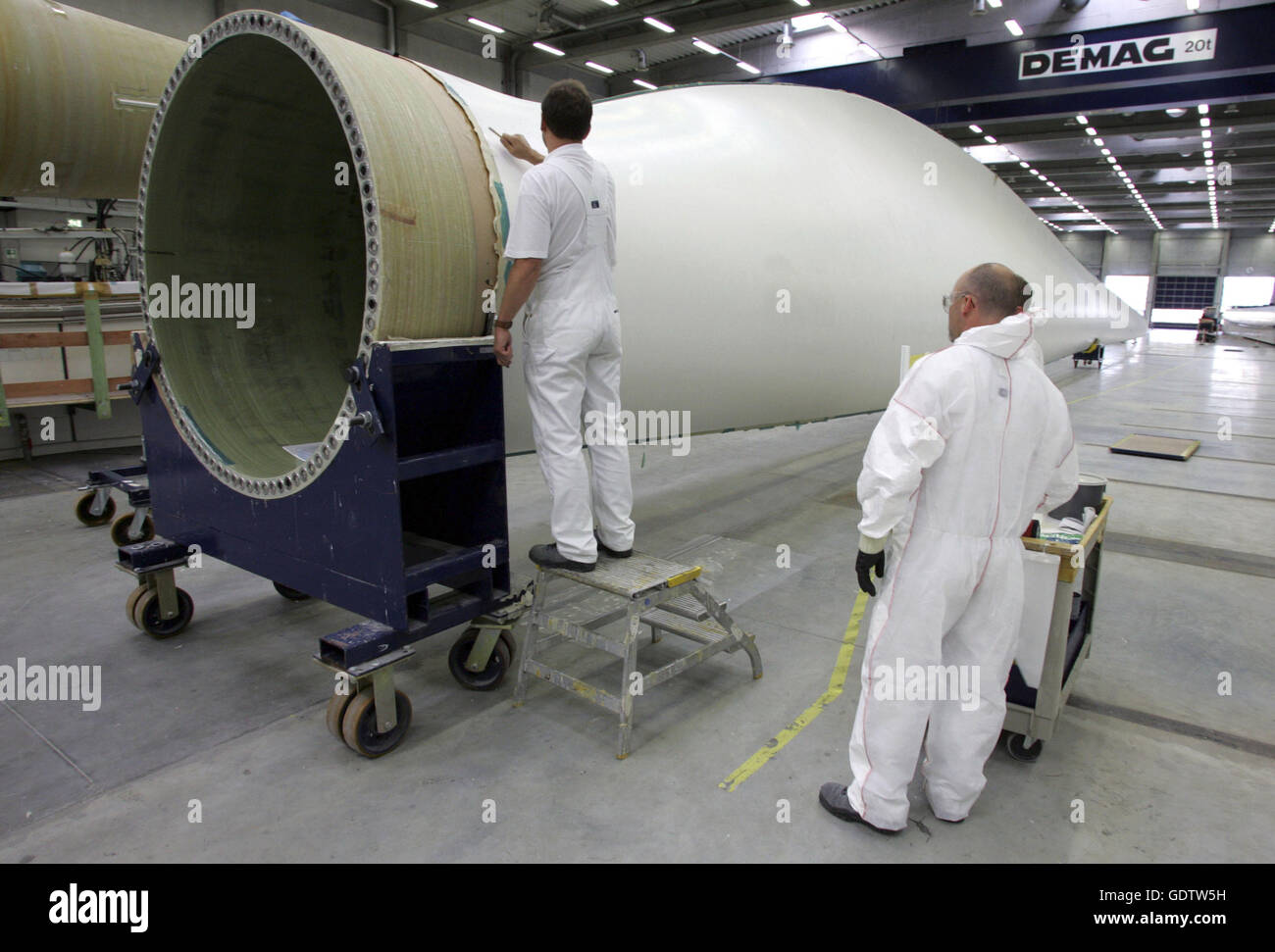 Fertigung von Rotorblättern bei Vestas Wind Systems Stockfoto Fertigung von Rotorblättern bei Vestas Wind Systems Stockfoto