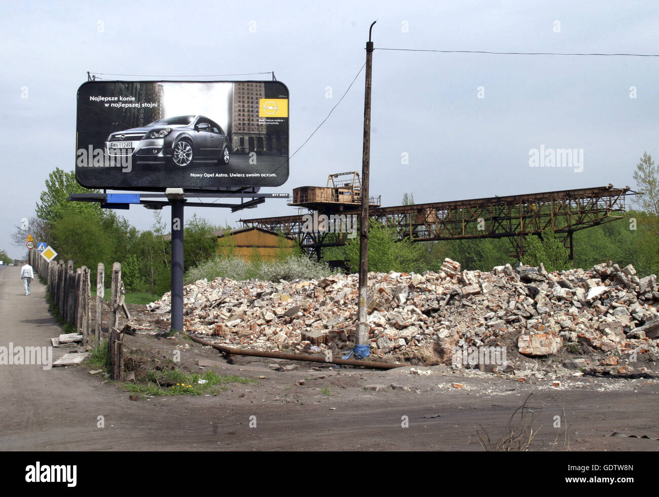 Opel Werbung in Bytom Stockfoto