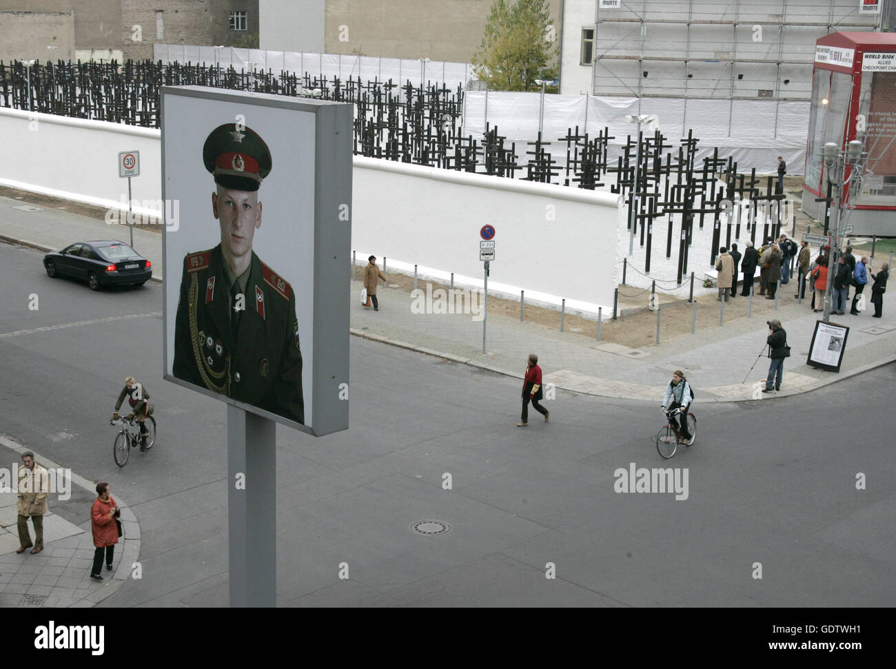 Kreuze Gedenken der Opfer der Berliner Mauer Stockfoto