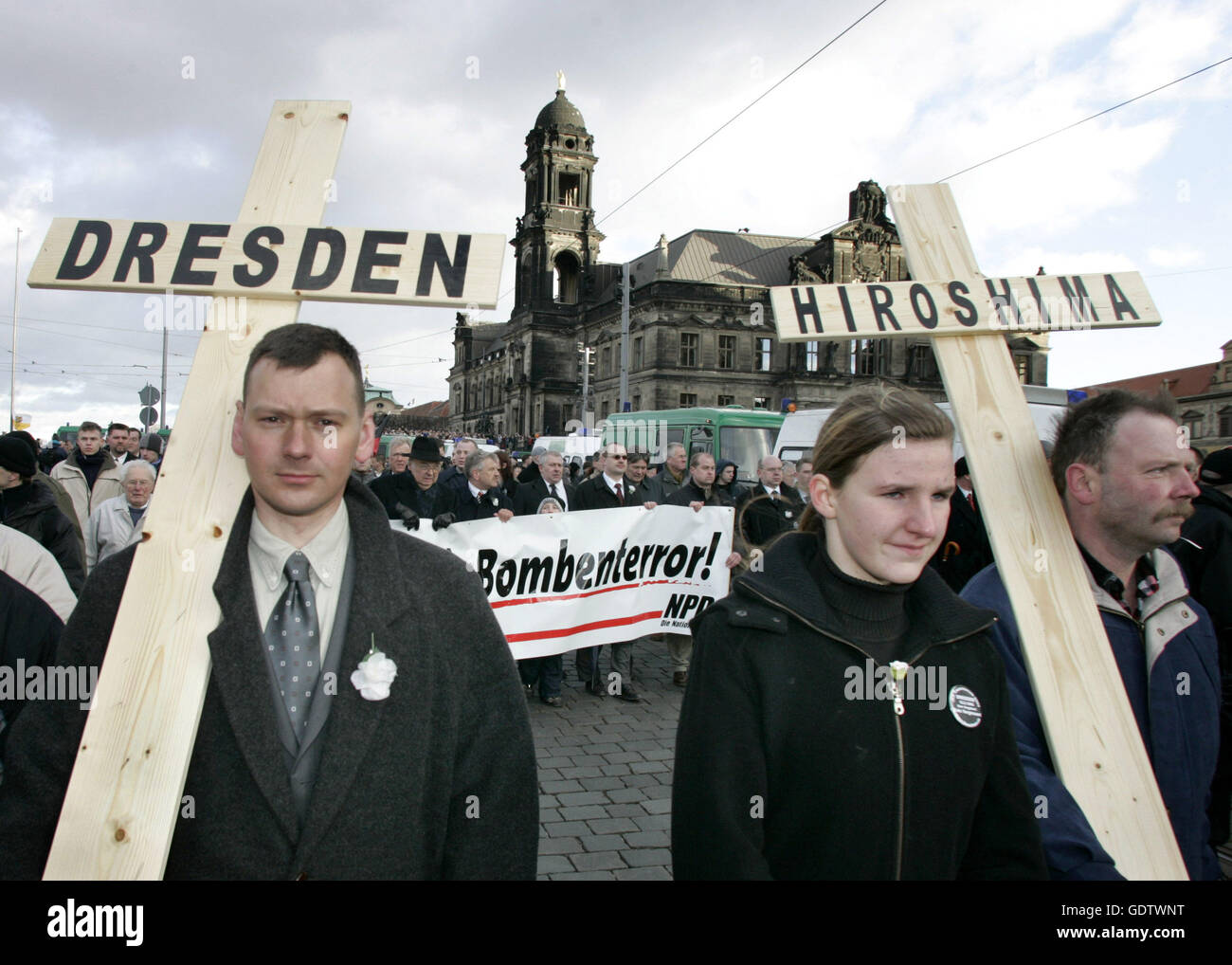 NPD-Demonstration in Dresden Stockfoto