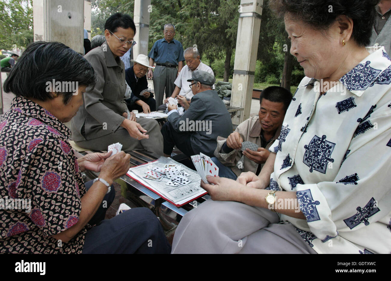 Kartenspieler in Peking Stockfoto