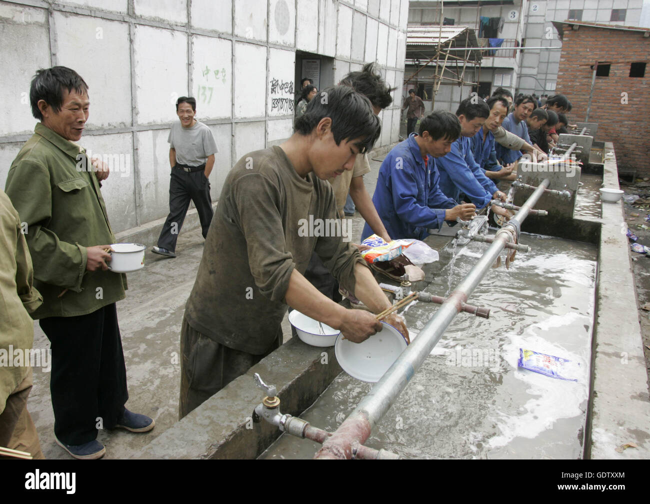 Unterkunft für chinesischer Wanderarbeiter Stockfoto