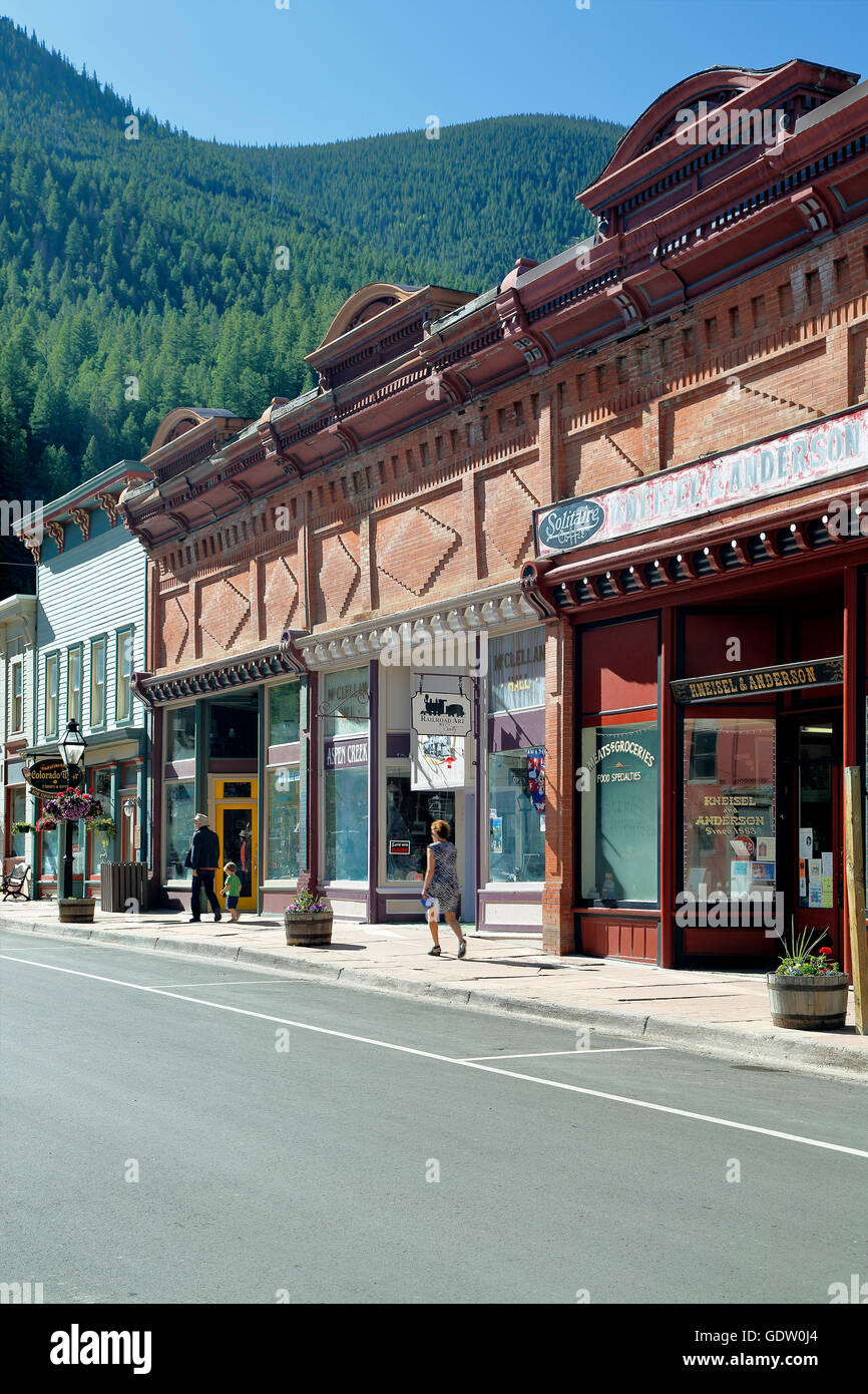 Läden und Geschäfte, Georgetown, Colorado USA Stockfoto