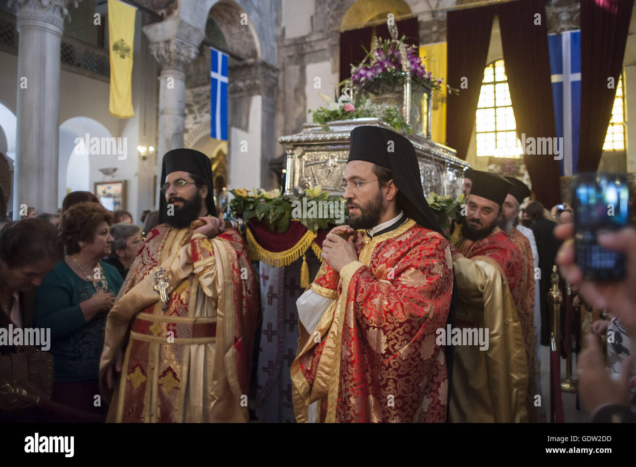 Innenraum der Kirche des Heiligen Demetrius (Hagios Demetrios) Stockfoto