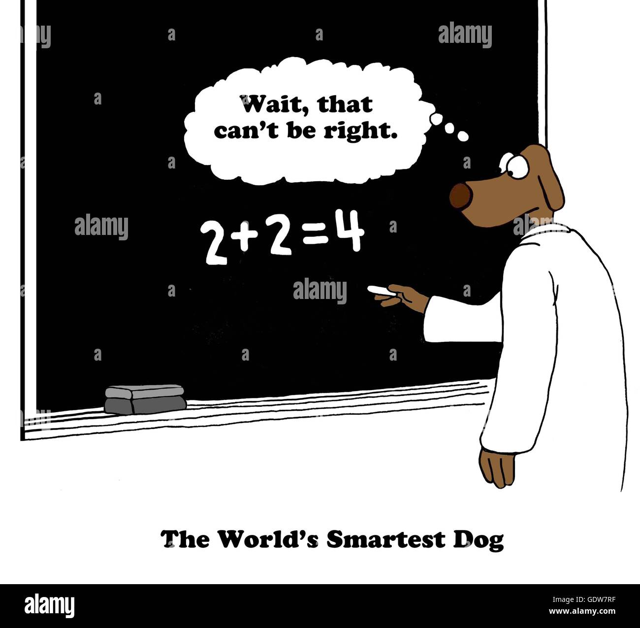 Cartoon über die weltweit intelligenteste Hund. Stockfoto