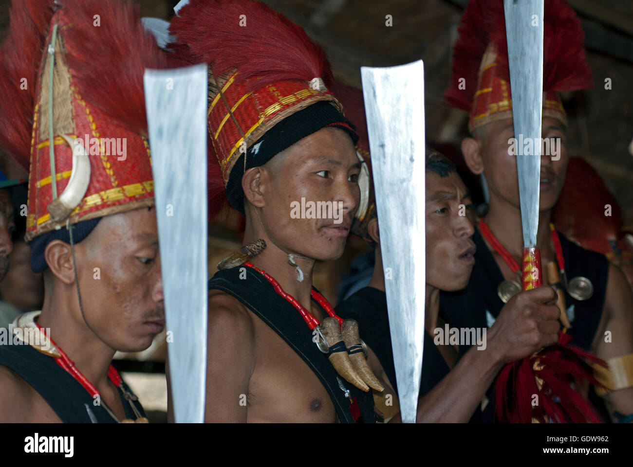 Das Bild des Chang Stamm Menschen Hornbill Festival, Nagaland, Indien Stockfoto