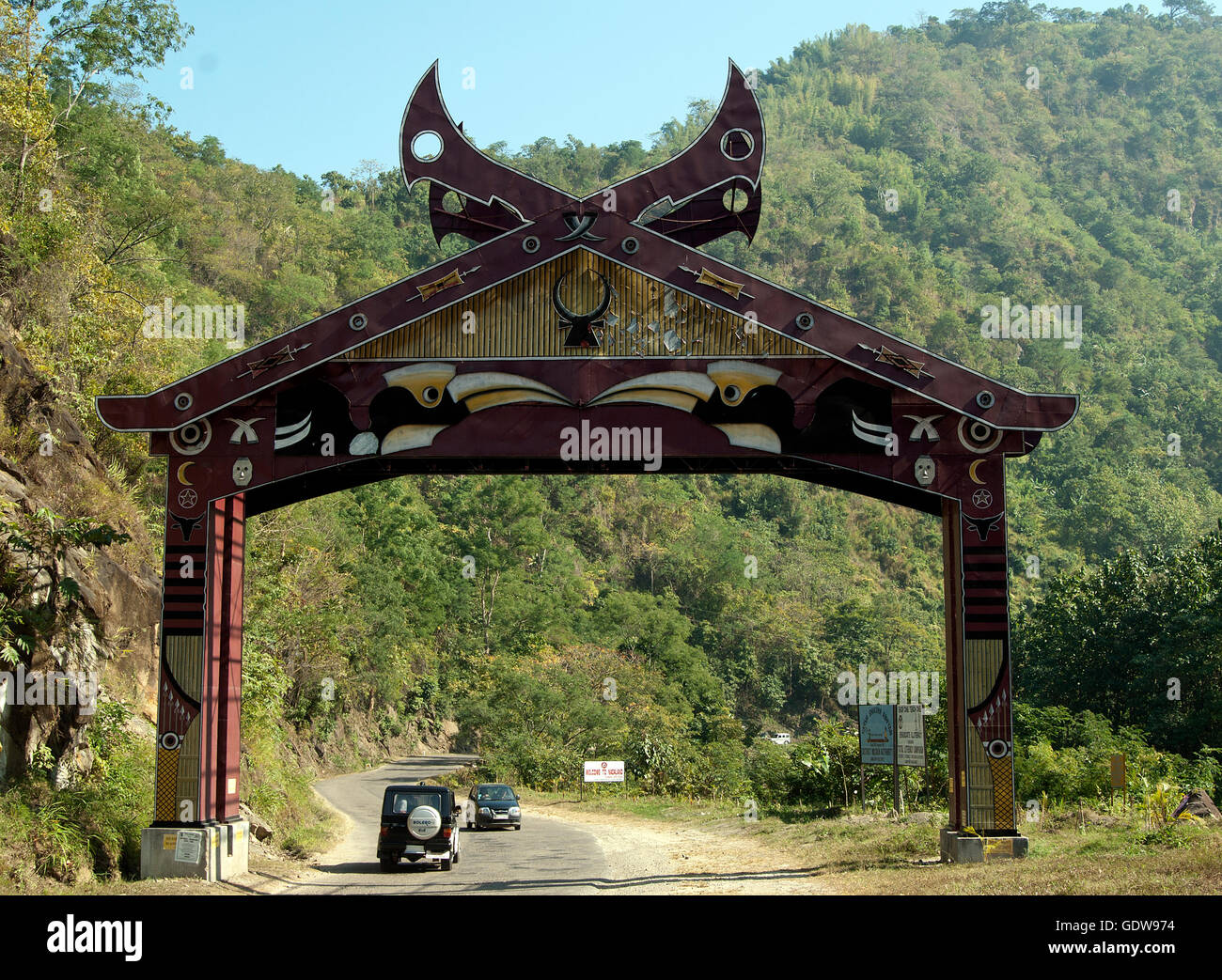 Das Bild von Kohima Eingangstor, Nagaland, Indien Stockfoto