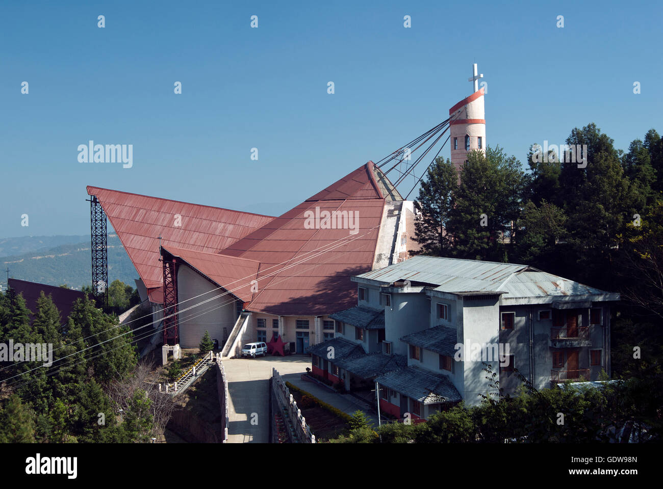 Das Bild der Kathedrale in Kohima, Nagaland, Indien Stockfoto