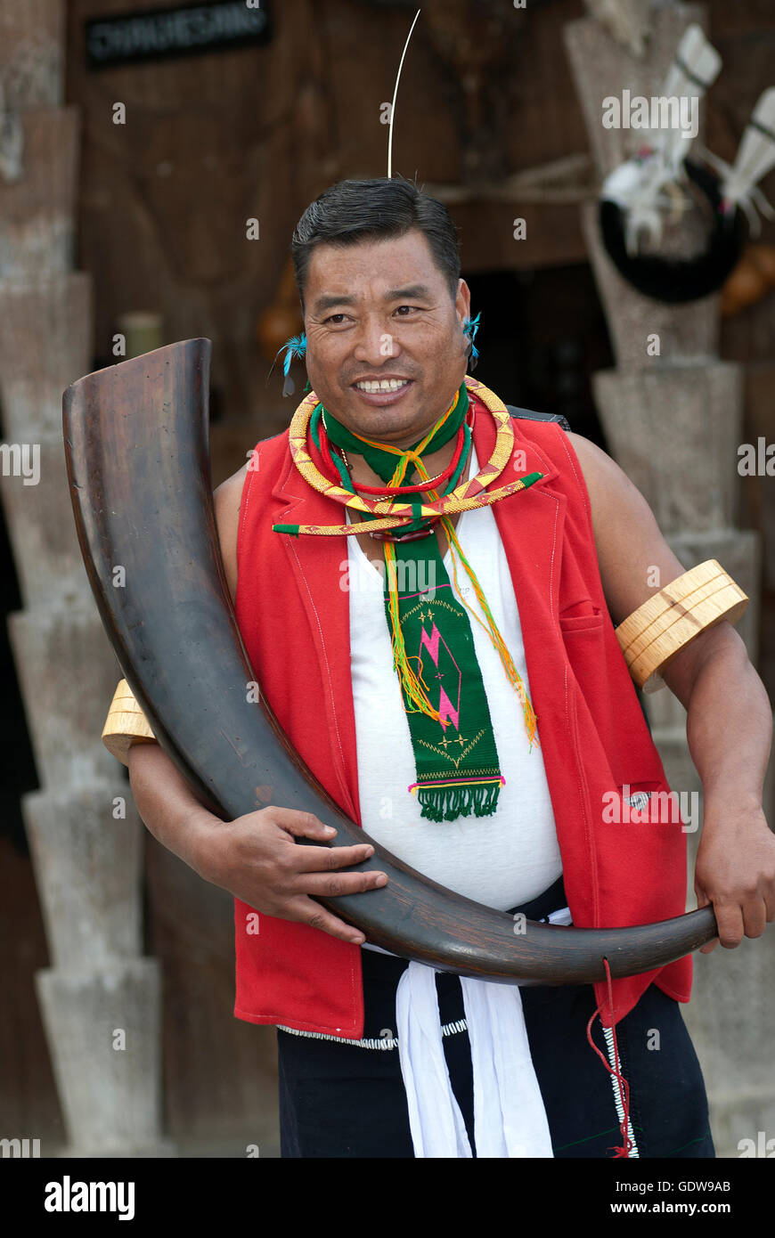Das Bild des Chakhesang Stammes Menschen Hornbill Festival, Nagaland, Indien Stockfoto
