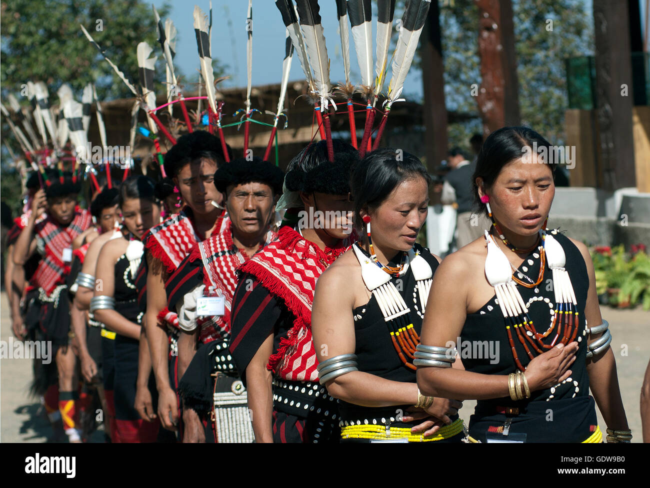 Das Bild des Rengma Naga Stammes Hornbill Festival, Nagaland, Indien Stockfoto