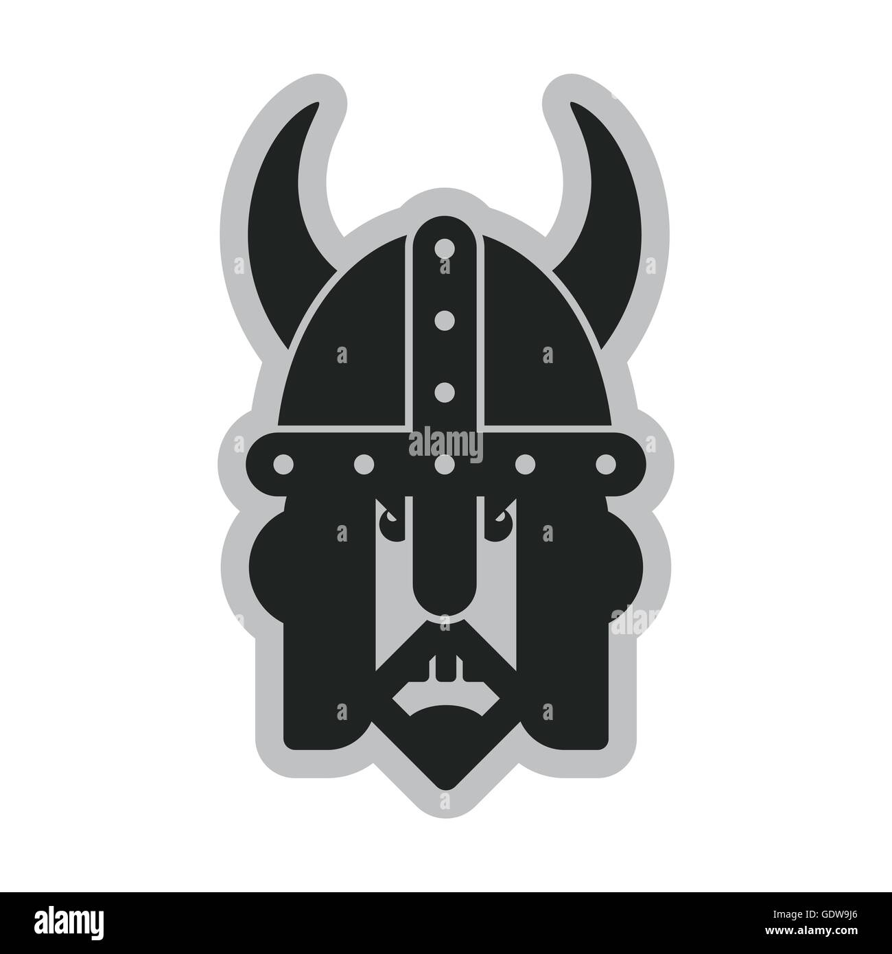Viking-Kopf Symbol-abstrakte Logo-Vektor-illustration Stock Vektor