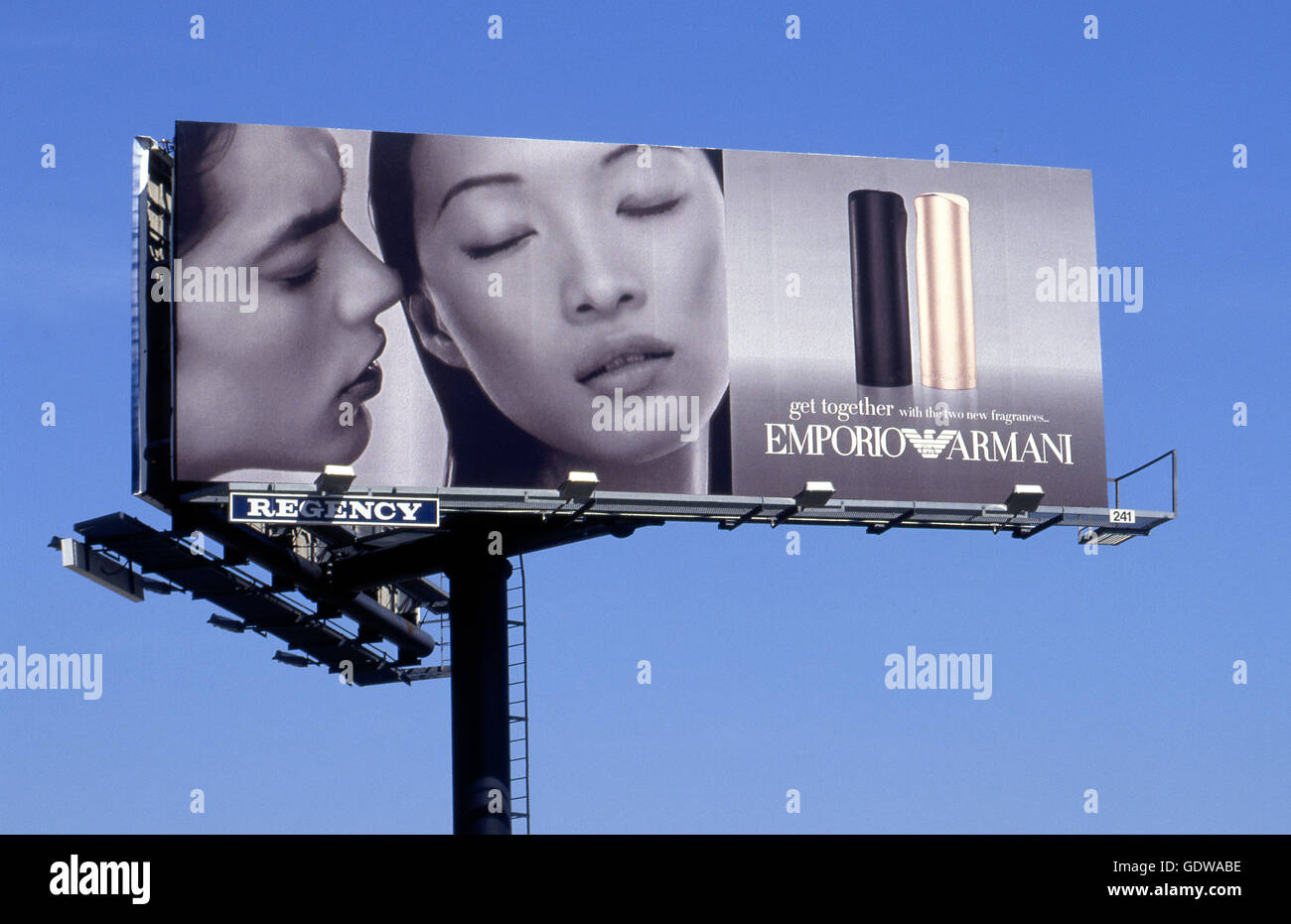 Armani-Plakatwand am Sunset Strip Stockfoto