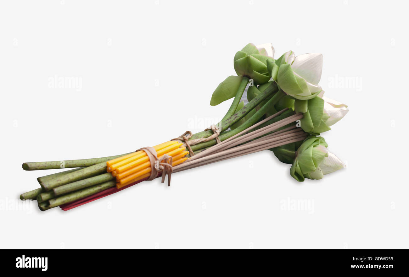 Blume für buddhistische religiöse Zeremonie. Stockfoto