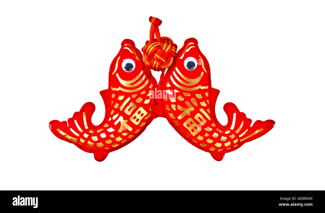 Goldener Fisch für Chinese New Year Dekoration Stockfoto