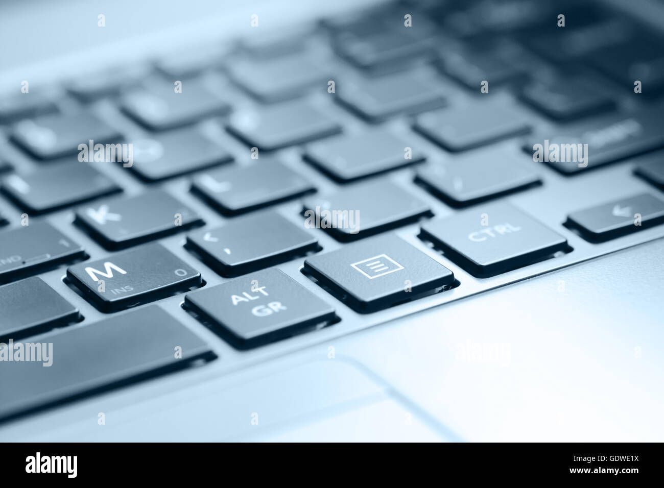 Notebook Tastatur Nahaufnahme oder Makro-detail Stockfoto