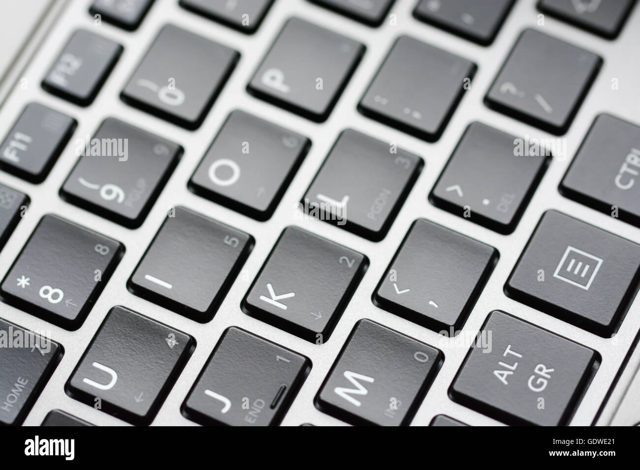 Notebook Tastatur Nahaufnahme oder Makro-detail Stockfoto