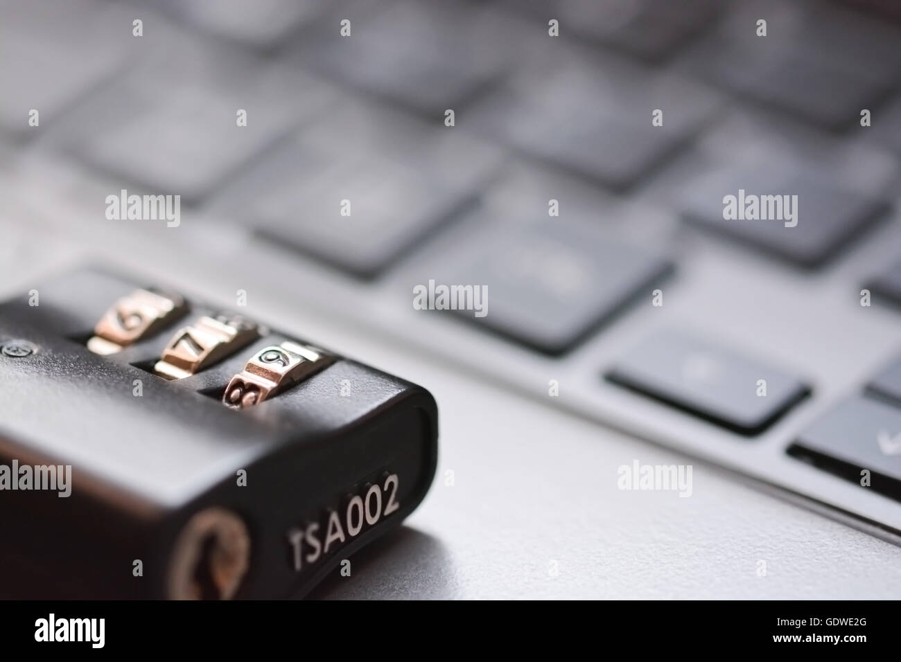 IT-Sicherheitskonzept mit Sperre für Tastatur Stockfoto