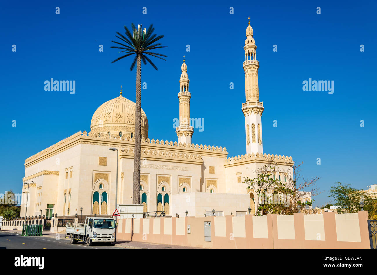 Blick auf Zabeel Moschee in Dubai, Vereinigte Arabische Emirate Stockfoto