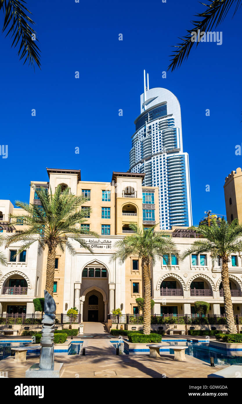 DUBAI, Vereinigte Arabische Emirate - 28. Dezember: Blick auf the Address Downtown Hotel in Stockfoto