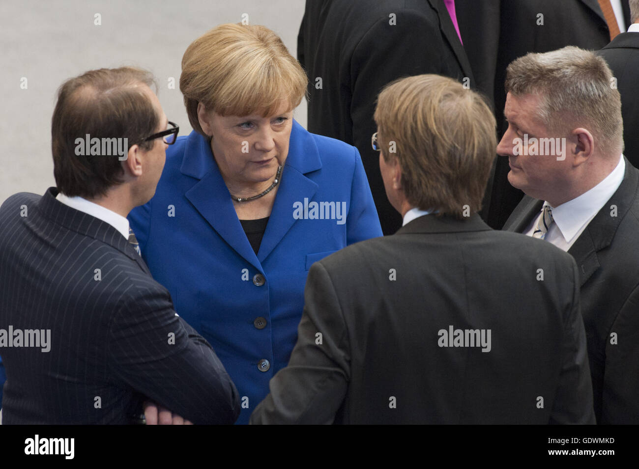 Dobrindt, Merkel, Pofalla und Groehe Stockfoto
