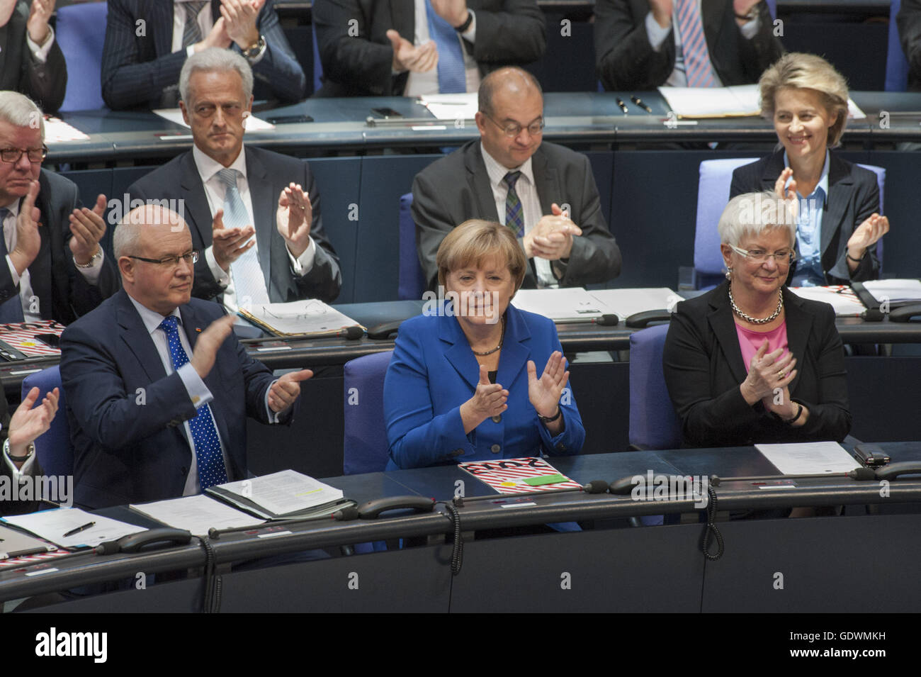 Kauder, Merkel und Hasselfeldt Stockfoto