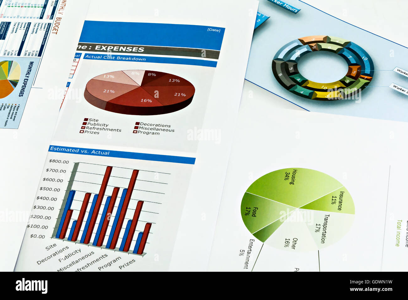 Graph-Analyse Geschäftsbericht Stockfoto